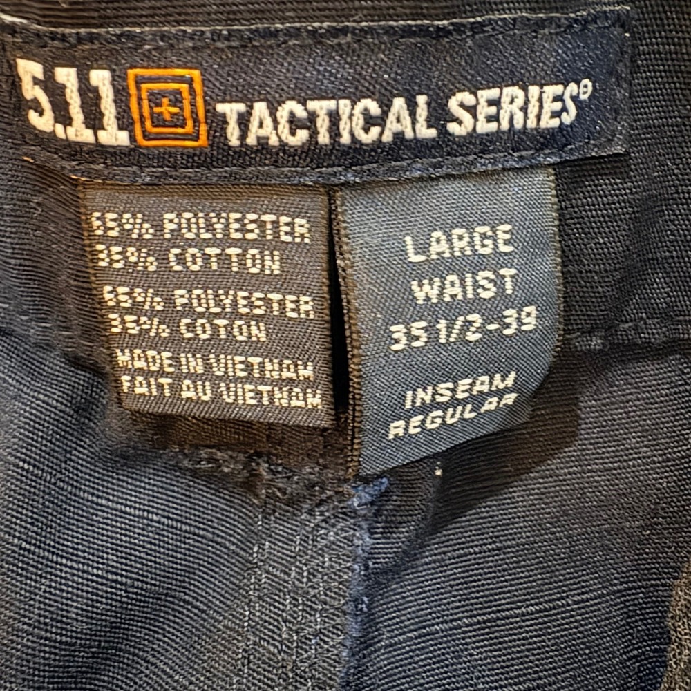 5.11 Tactical Series Mens Black Ripstop Cargo Pants‎ Large 35.5-39 Waist Regular - Picture 5 of 9